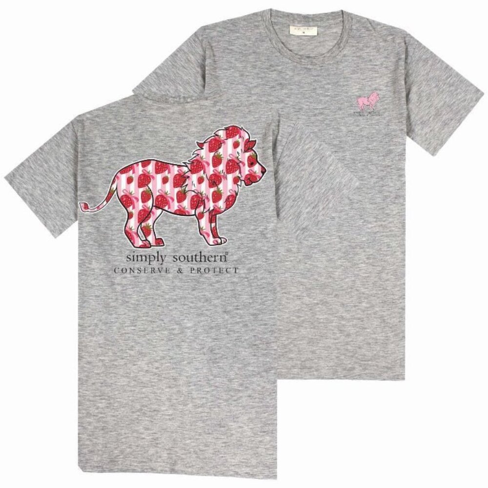 Strawberry Lion Tracker Simply Southern Shirt - Picture 3 of 4